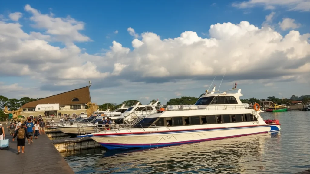 Active departure terminal at Sanur harbor, the initial gateway for the sanur to nusa penida route